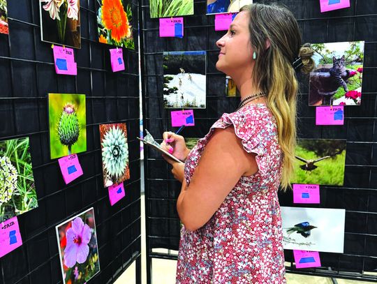 Martelle Luedecke/ Luedecke Photography Kari Beth Ringstaff judged the plants and flowers Thursday at the Burnet County Area Fair.