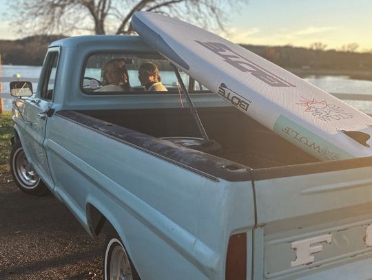 A signature ride connected to Watertied can be seen parked at the business on Second Street in Marble Falls as well as on the waterways throughout the Highland Lakes.