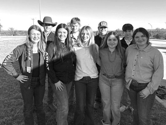 Marble Falls High School FFA participants include, back row from left, Tate Carson, Travis Lutz, Tyler Belk; and front row from left, Reed Kanka, Hailey Duty, Kenley Virdell, Adyson Floyd, Kaydee Smith, and Abigail Boucher.