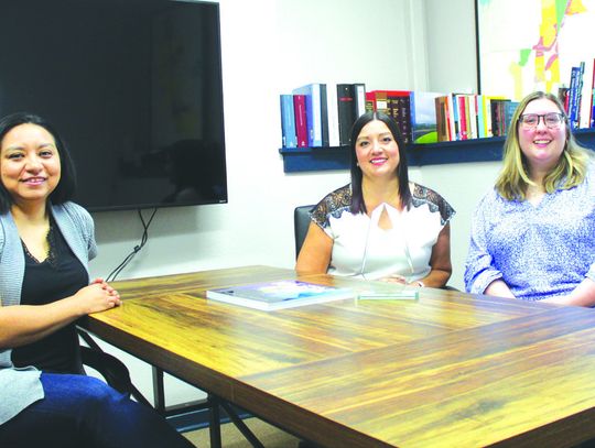From left, Development Services Director Scarlet Moreno and Development Services planners Kristen Jones and Hanna Kadow recently received the Texas Chapter of the American Planning Association award (Central section) for their expert contributions toward completion of the Marble Falls Comp...