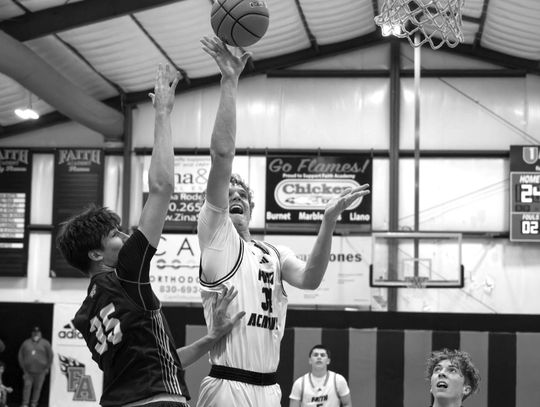 Contributed photos/ Stennis Shotts Faith Academy junior center Judah Phillips draws constant attention when he's in the lane.