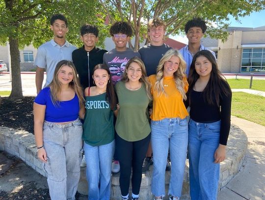 Marble Falls High School will be represented in the Homecoming Parade with the Homecoming Court Sept. 16; From left in the front row are Keanna Syperda, Campbell Coker, Jimena Meza, Kylie Roberts, and Mia Trejo and from the left in the back row, Titus Willie, Esteban Dominguez, Derek Gonza...