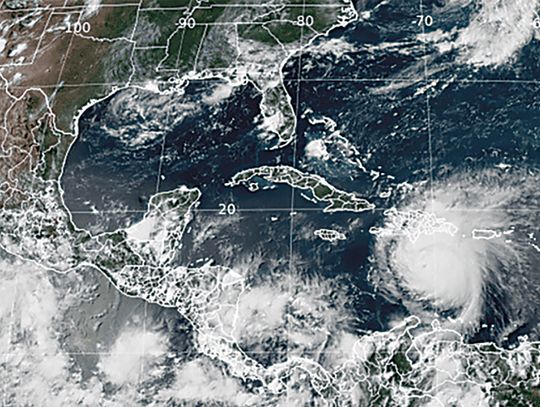 As of Tuesday, July 2, data showed peak sustained winds are down slightly to 155 mph, making Beryl a category 4 hurricane on the Saffir-Simpson Hurricane Wind Scale. Contributed/LCRA/NOAA
