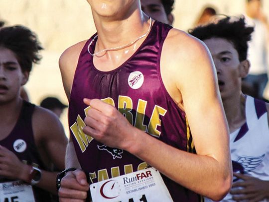 Contributed photos/Luedecke Photography Marble Falls freshman runner Graham Goggans is consistently running as the Mustangs' No. 2 athlete.