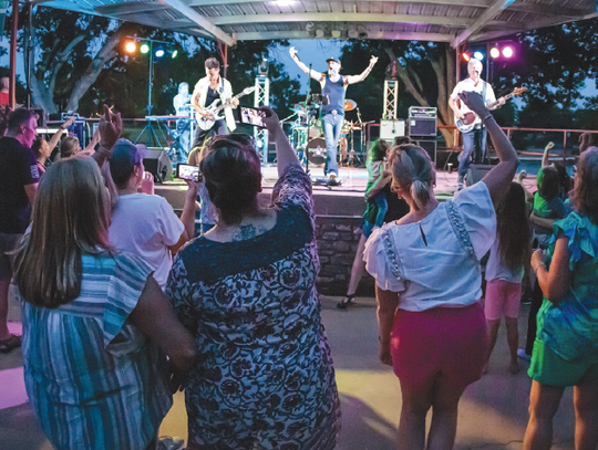 Double Eagle Entertainment will promote the mostly-free admission series (pictured here in 2023) for the fourth year in 2024, beginning 7 p.m. Friday, June 7 in Marble Falls at Johnson Park and every Friday, same time and place through August 2. Contributed/Ralph Arvesen