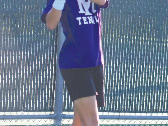 Contributed photo/ Jennifer Fierro/ TexasChalk- Talk.com Cooper Womack is the Mustangs' No. 1 singles player and teams with Cooper Kelley as the squad's No. 1 boys doubles team and has the success to show it.