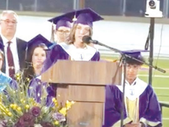 Valedictorian Emma Cayce shared her inspiration and expressed pride in her class. Contributed photos