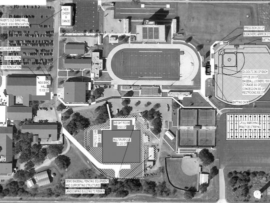 Now that Marble Falls Independent School voters have passed the May 2025 bond, Pfluger Architects will move from pre-bond work to executing the plans for the high school facilities that are part of the package. File graphic