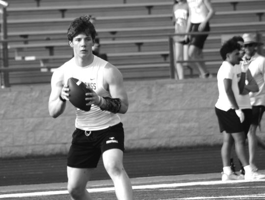 Marble Falls quarterback Doak Timmerman and the Mustangs will compete at the Burnet State Qualifying Tournament Saturday, June 1. Photos by Jennifer Fierro/TexasChalkTalk.com