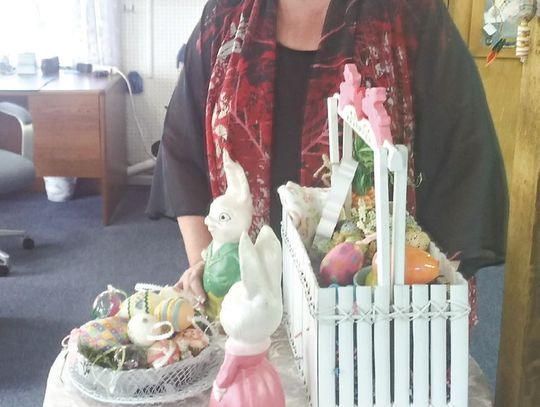 Jaynie Harvill displays her creative talents with an Easter arrangement at the Kingsland House of Arts &amp; Crafts. Contributed photo