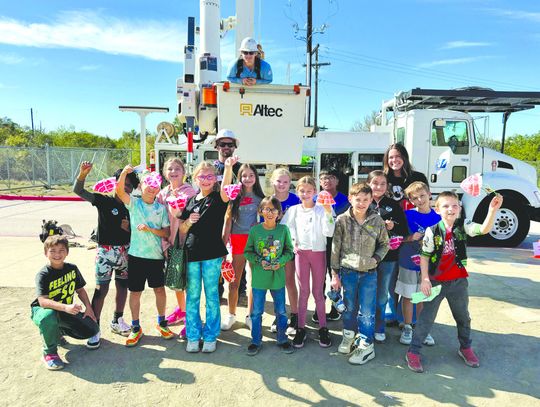 Laura Reven's fourth-graders turned out to learn more about science, technology, engineering, art and math (STEAM) from the PEC crew visiting Colt Elementary in Marble Falls. Contributed photos
