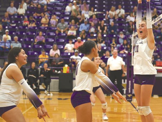 Senior Mia Trejo (left), sophomore Madison Cuplin and Katie Terrell are all members of the All-District 24-4A team. Contributed photo/Ernest Rivera