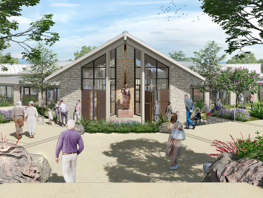 The project also will include an upgraded baptismal font, a reconciliation room, a dedicated sacristy with room for vesting, ramps to replace stairs on both sides of the center aisle, new lighting and audio/visual systems, and new carpeting and paint throughout. Contributed rendering