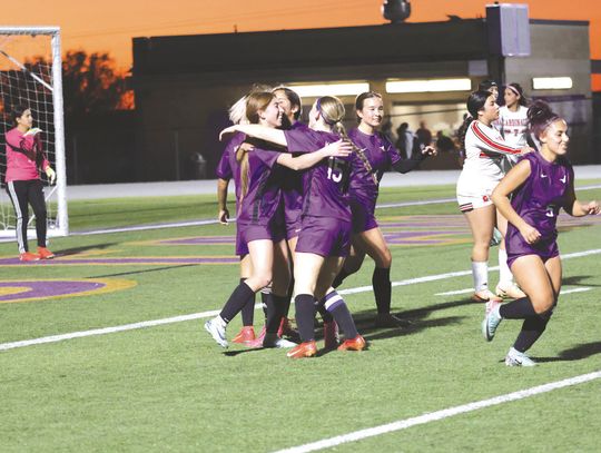 Ruby Carrillo (left), Suzena Perez Angel (11) and Averie Wallace and the Marble Falls Lady Mustangs (2-6) host Fischer Canyon Lake at 7 p.m. Tuesday, March 11, in a crucial District 26-4A match. They lost to San Antonio Davenport 6-0 March 7. Canyon Lake is third in the District 26-4A stan...
