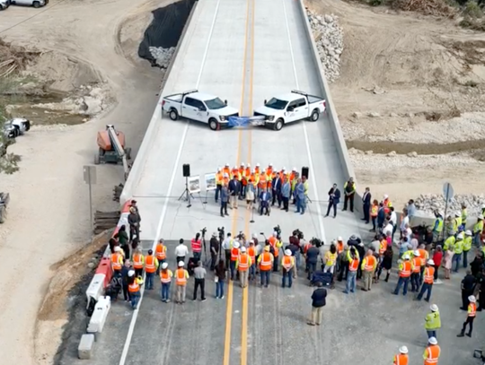 Texas governor joins TxDOT officials for Cow Creek Bridge re-opening
