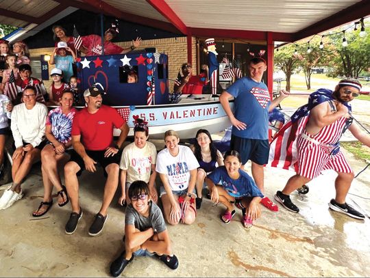 Valentine crew was prepared for the AquaBoom Parade July 4