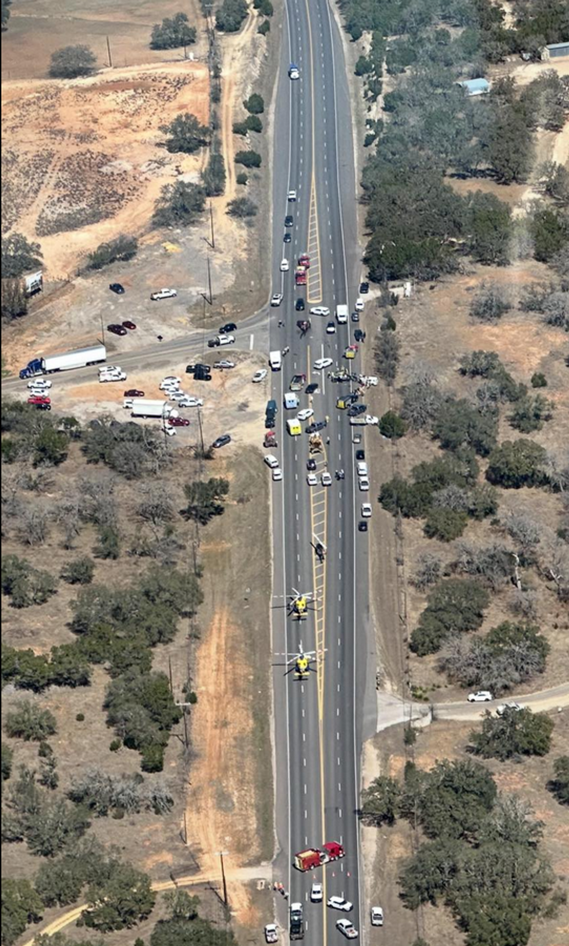 Blanco County crash results in three deaths just north of Johnson City on U.S. 281. Contributed/North Blanco County EMS