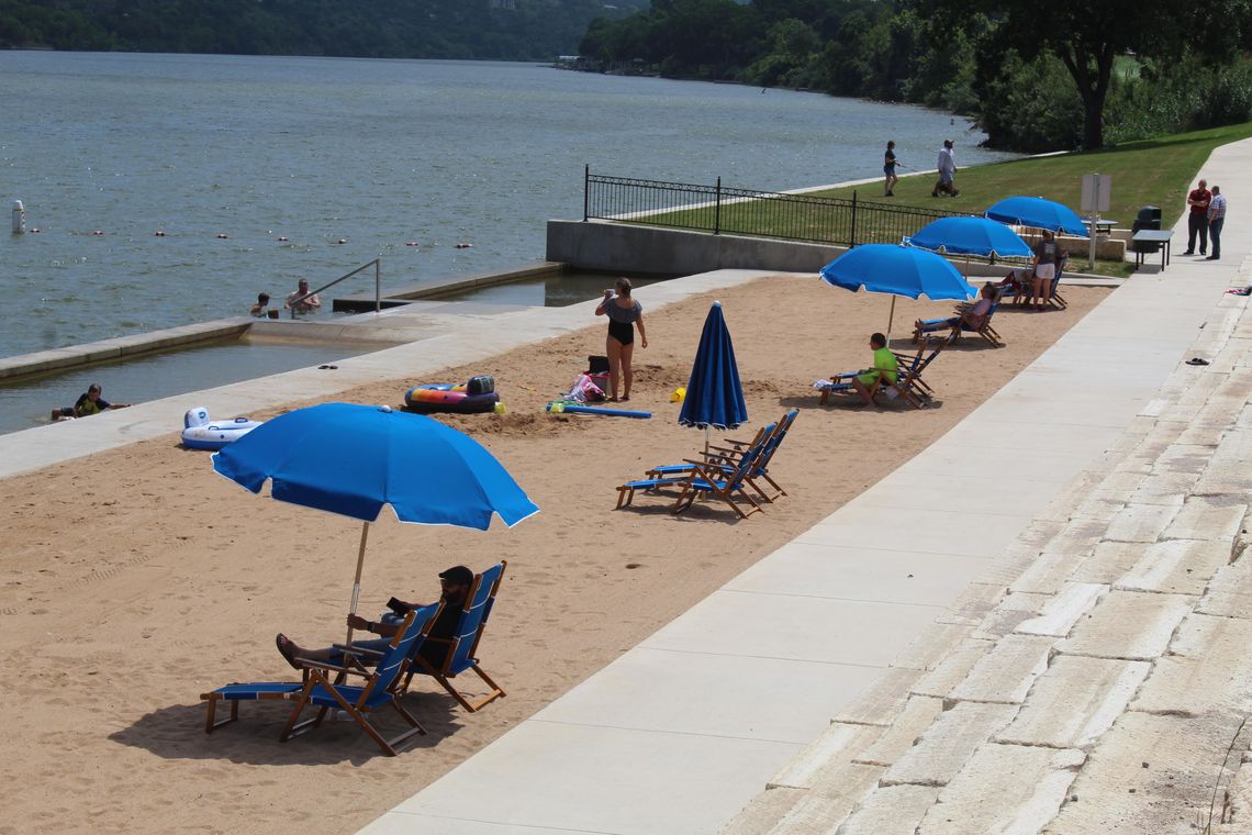 One of the newest amenities of Lakeside Park is a manmade sandy beach area. The Marble Falls EDC is proposing an investment of millions of dollars into upgrades and additional amenities at the same park. File photo