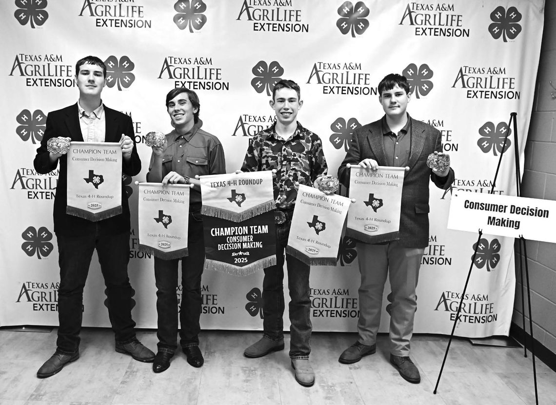 The Consumer Decision Making team advancing to the national competition are, from left to right, Connor Mc-Donald, Klein Stanley, Christopher Clayton and Liam McDonald. Contributed photo