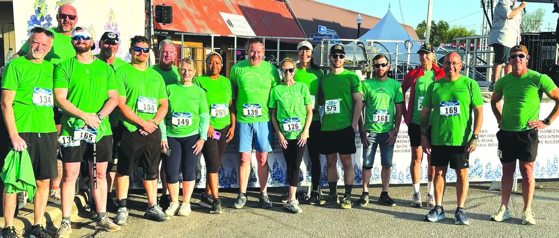 A group of tenacious members of The Athletic Club in Marble Falls, 2312 U.S. 281, got together to participate April 12 in the Bluebonnet Festival Fun Run events. Contributed photo