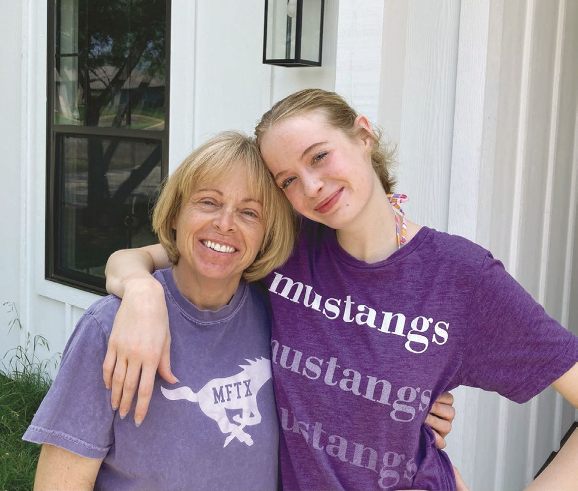 Marble Falls High School swimming coach Elizabeth Coyle and daughter Kealin Alford, a swimming regional qualifier last season, are on a mission to add more Mustangs to the program. Contributed photo