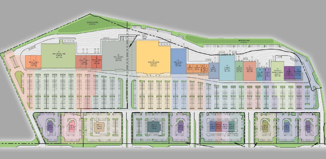 The much-anticipated Shops at Flatrock Crossing is a planned shopping center in the south end of Marble Falls. Contributed Rendering/City of Marble Falls