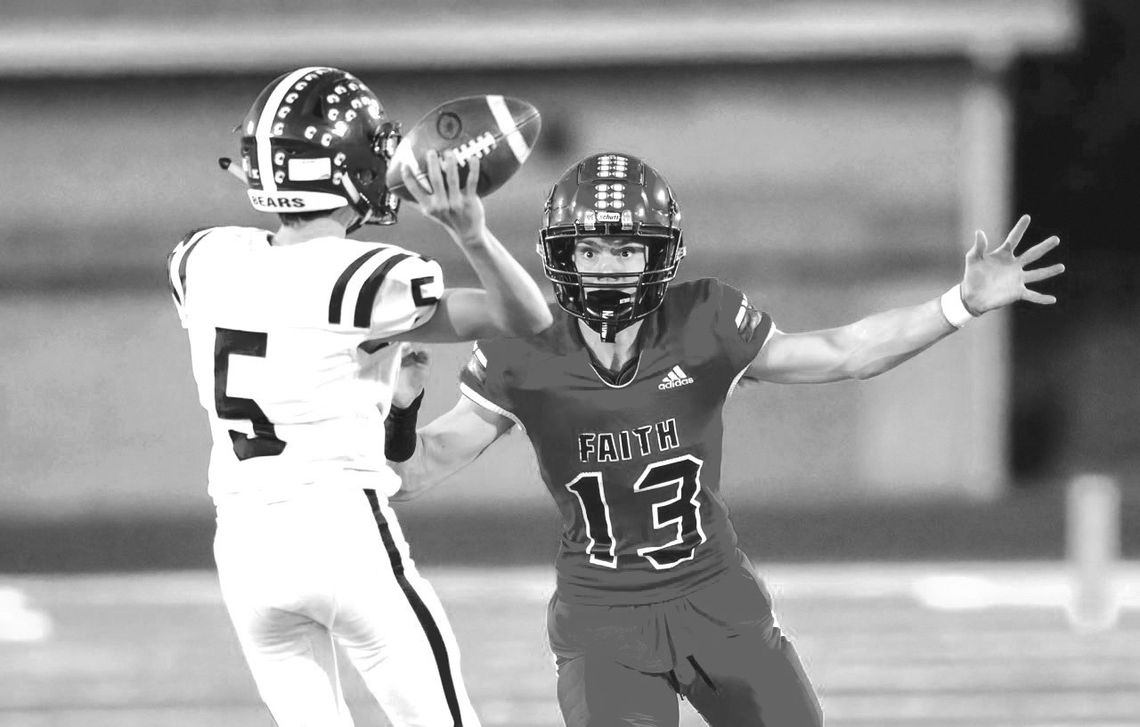 Contributed photos/ Stennis Shotts Faith Academy junior Adam Merlick was simply a ball hawk against San Marcos Academy.