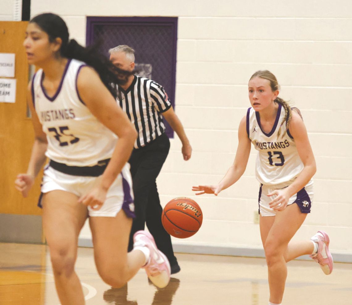 Senior guard Caity Johnson's versatility and being un - afraid of contact is important to the Lady Mustangs' success.