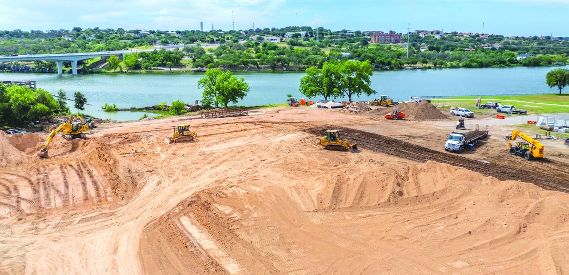 An aerial view of the work at the Ophelia Hotel and Conference Center site shows progress on the project. Contributed/Marble Falls EDC