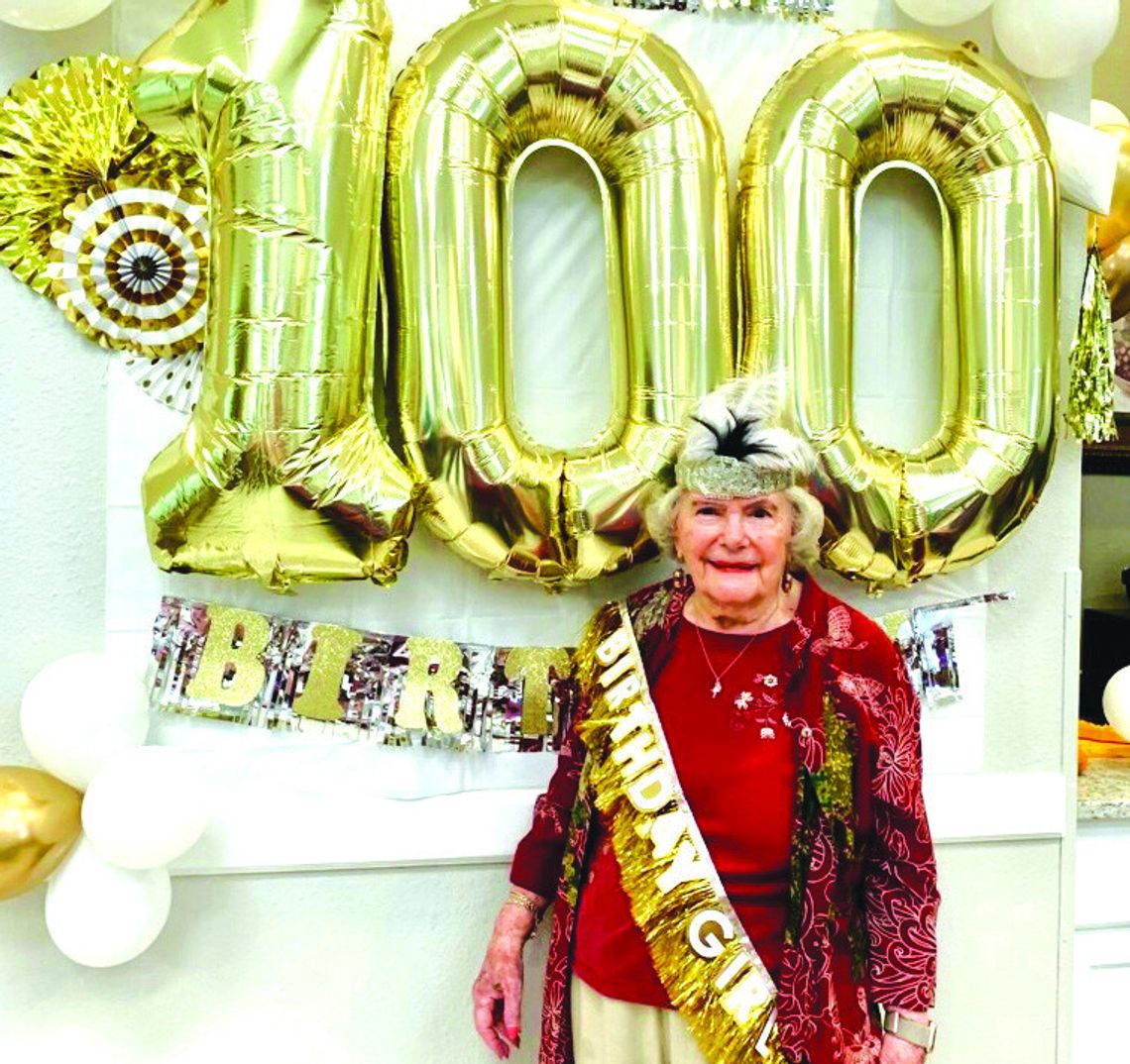Jean Humburg – dancer, singer, writer – celebrated her 100th birthday at Gateway Gardens Oct. 26. Contributed photo