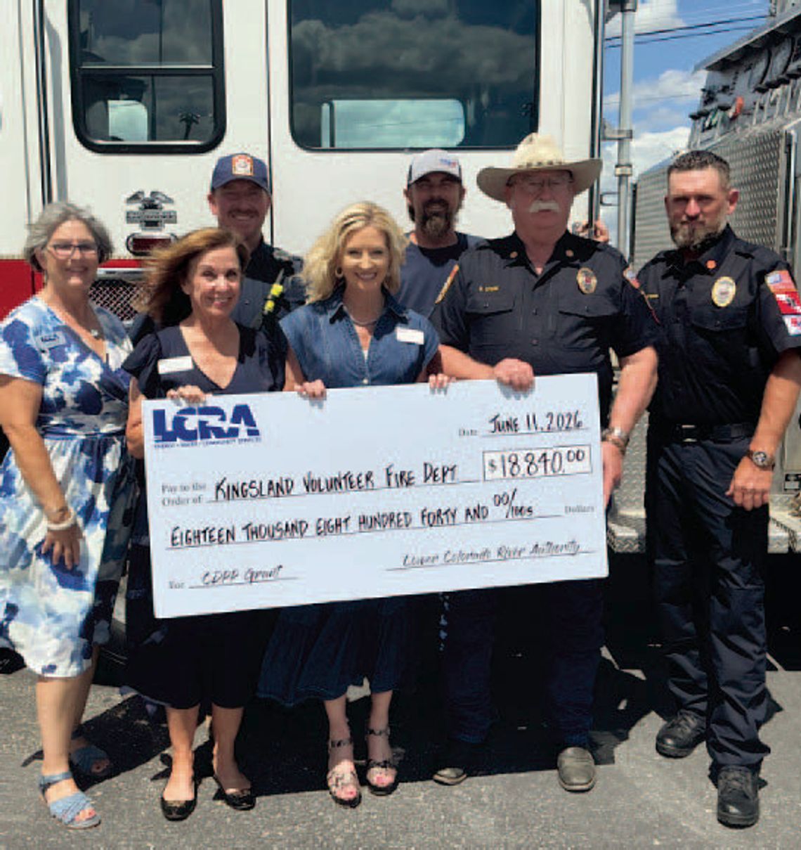 LCRA awards $18K grant to Kingsland VFD for gear LCRA awards $18K grant to Kingsland VFD for gear