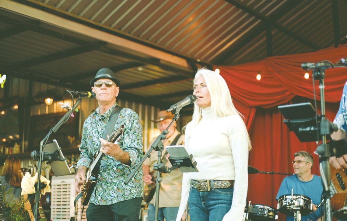 Jeff Hall and Kristi Stavrou will be out front on stage with the Square Grooves Band Friday night at Spicewood Vineyards to help fundraise for the new library building. The event is from 6-9 p.m. and the vineyard is located at 1419 Co Rd 409. Contributed photo