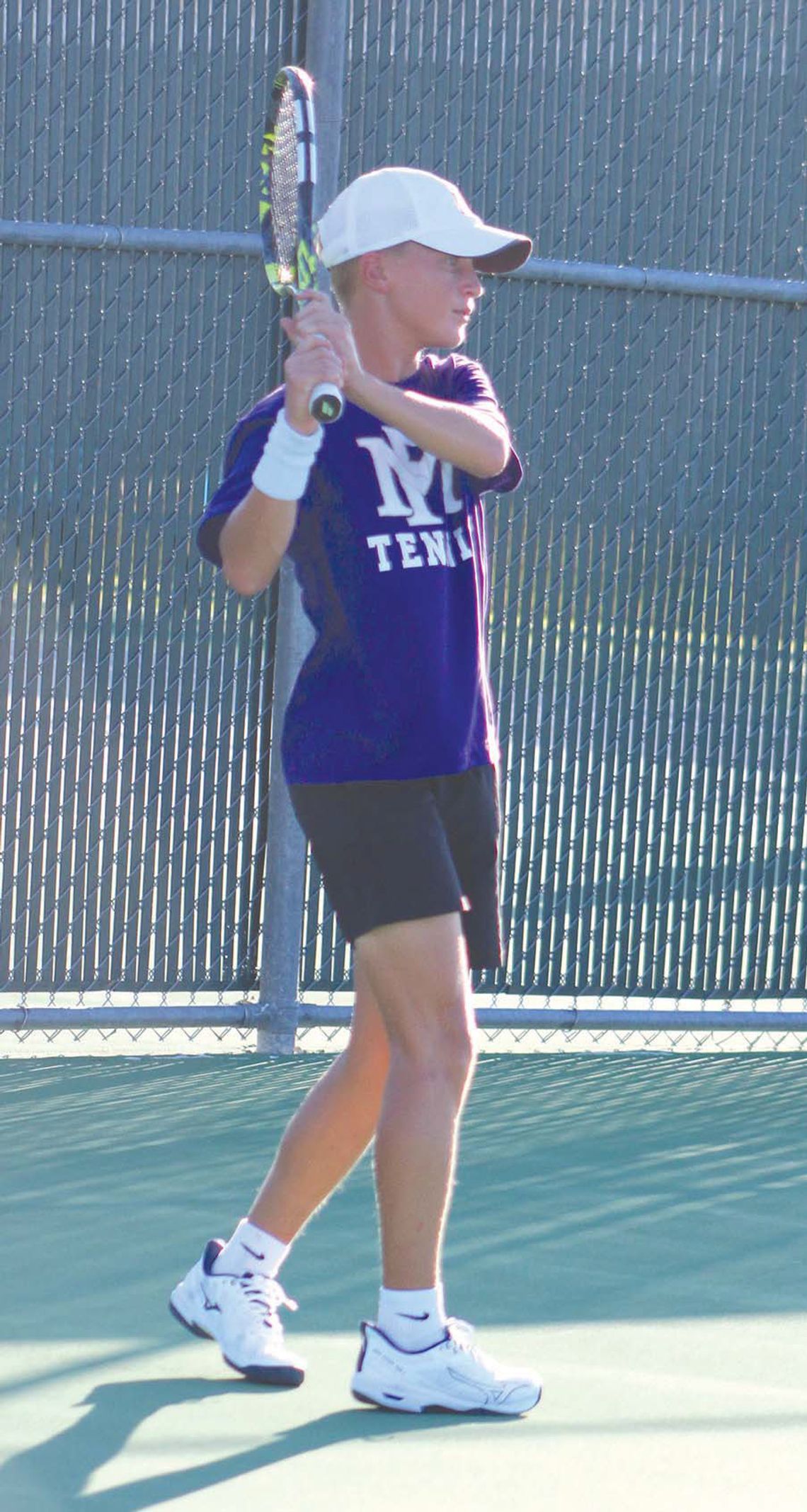 Contributed photo/ Jennifer Fierro/ TexasChalk- Talk.com Cooper Womack is the Mustangs' No. 1 singles player and teams with Cooper Kelley as the squad's No. 1 boys doubles team and has the success to show it.