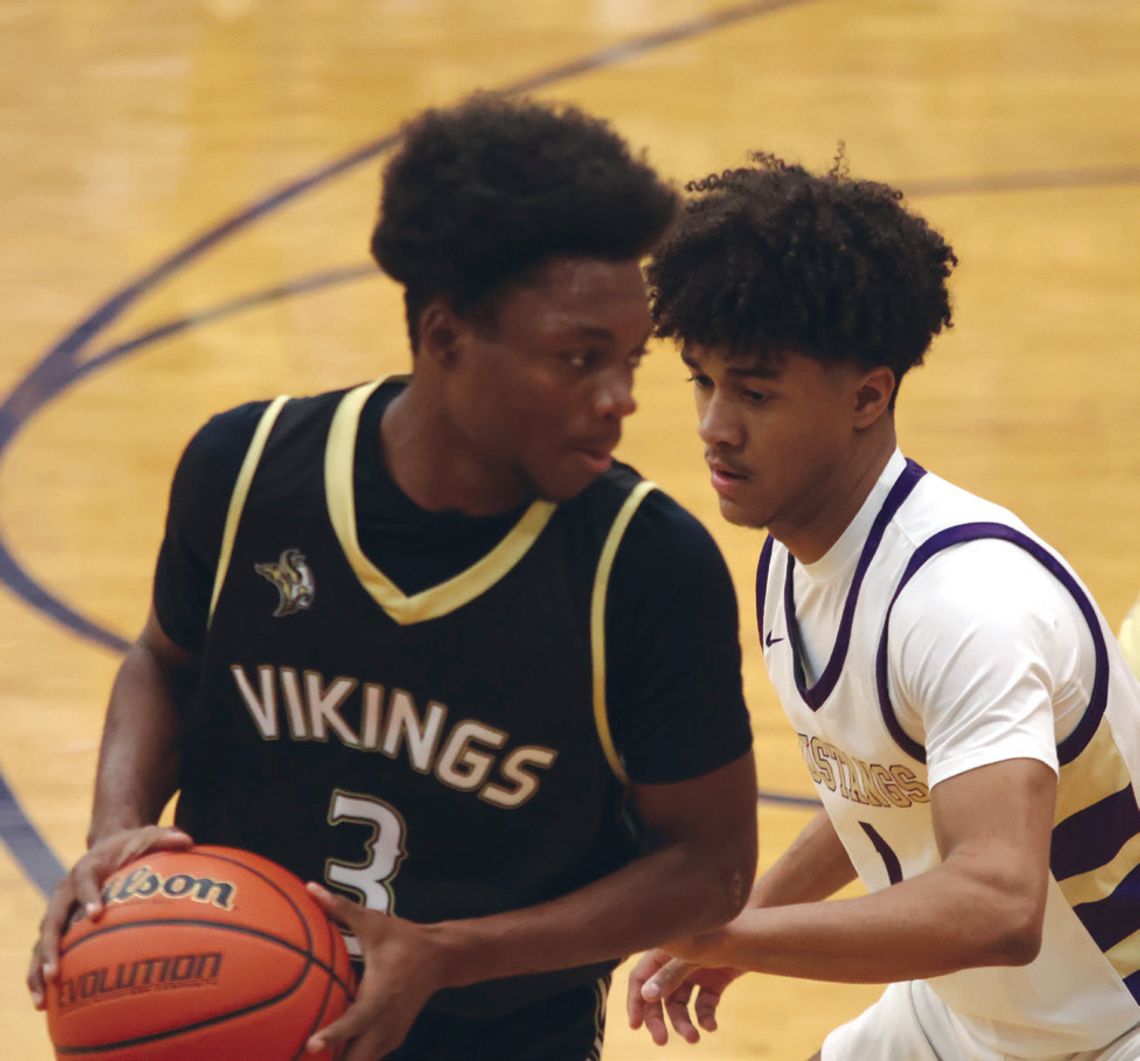 Marble Falls senior Isaiah Lazos' tough defense is one reason why the Mustangs earned their second win of Photos by Jennifer Fierro/TexasChalkTalk.com