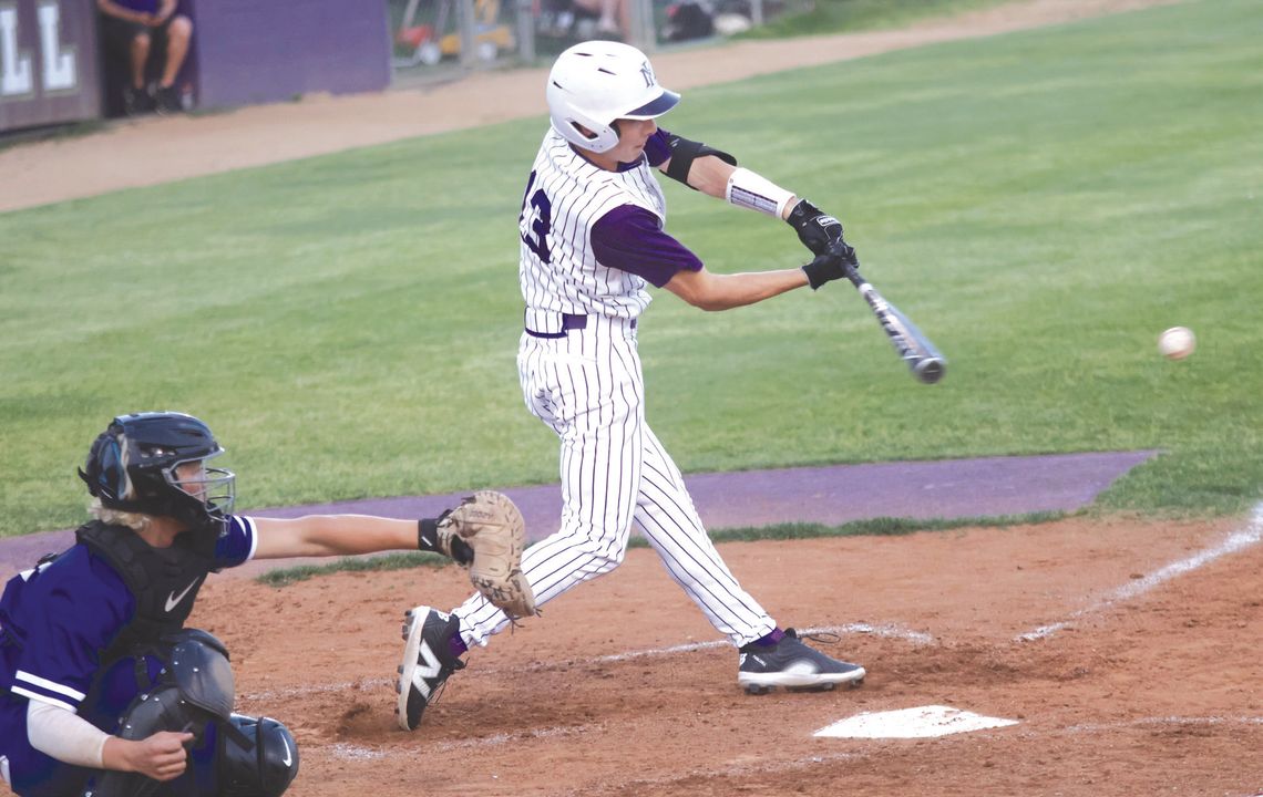 Marble Falls sophomore Owen Nash got the Mustangs going offensively thanks to reaching base and scoring their first run against Jarrell April 23. Photos by Jennifer Fierro/TexasChalkTalk.com
