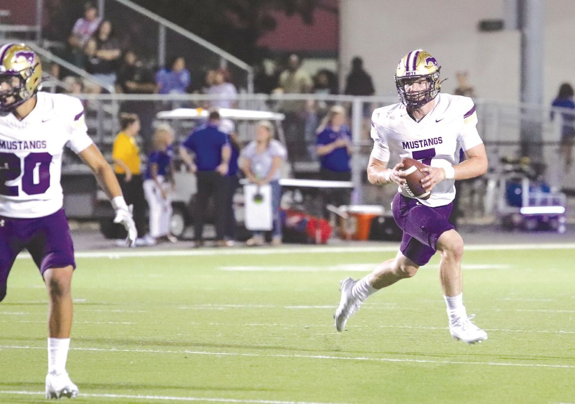 Junior quarterback Doak Timmerman's ability to move out of the pocket and run or throw on the run is an invaluable part of the Marble Falls offense.