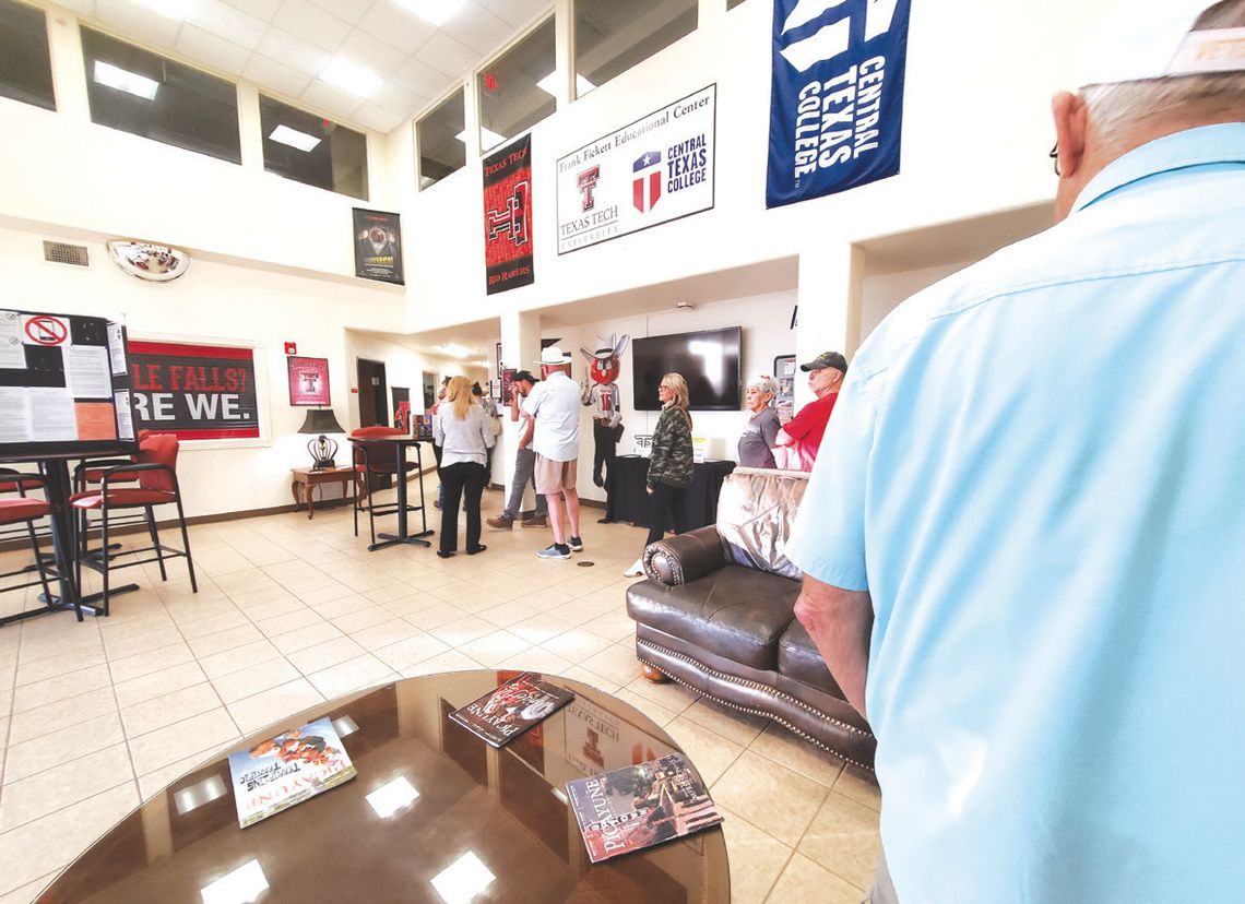 A line of voters started early Oct. 21 on the first day of early voting at the Texas Tech Highland Lakes complex in Marble Falls. Connie Swinney/The Highlander