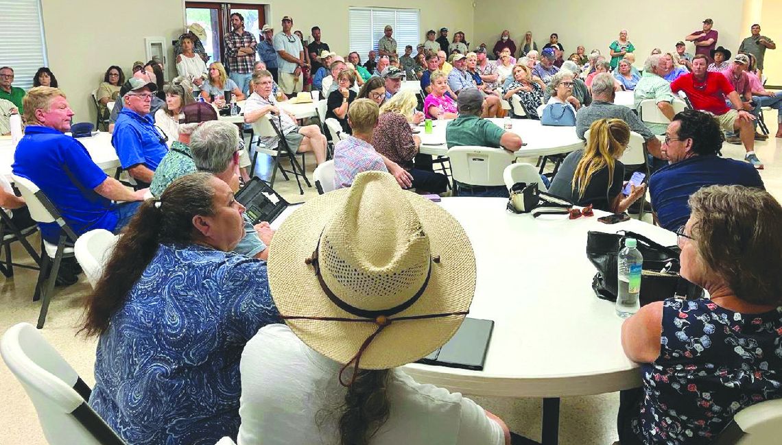Approximately 200 people attended a meeting Sept. 1 to find out more about a pro posed rock crushing operation just outside Burnet. Contributed/Fermin Ortiz