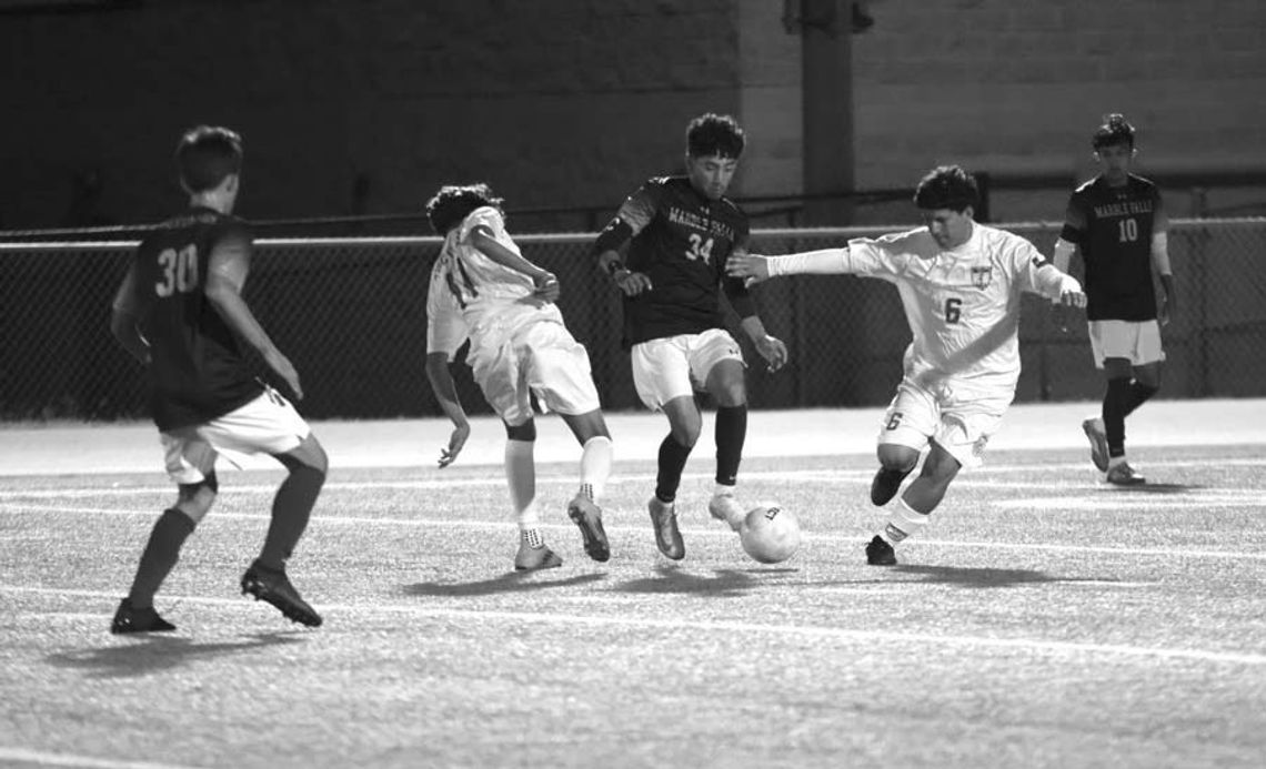 Marble Falls sophomore Esteban Dominguez found the back of the net three times against San Antonio Kennedy.