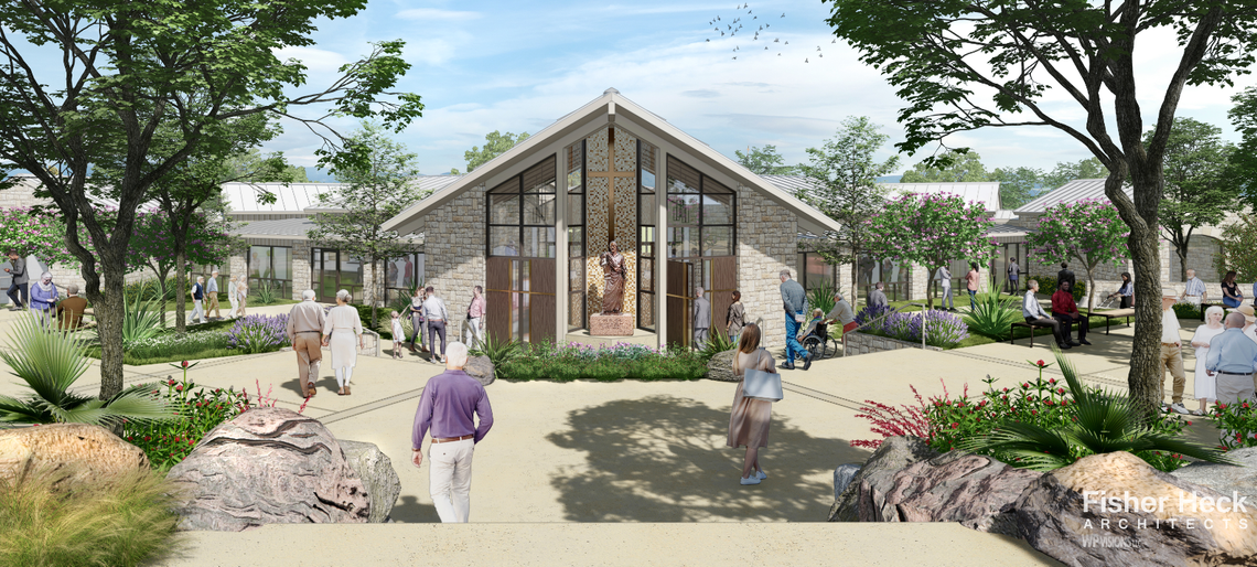 The project also will include an upgraded baptismal font, a reconciliation room, a dedicated sacristy with room for vesting, ramps to replace stairs on both sides of the center aisle, new lighting and audio/visual systems, and new carpeting and paint throughout. Contributed rendering