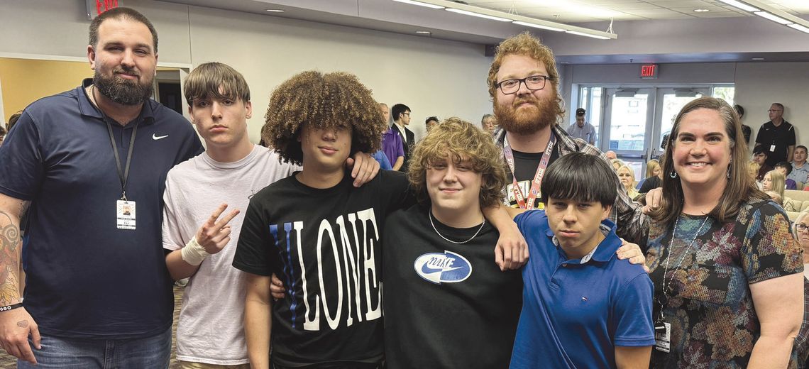 Pictured, from left, are eSports state championship winners Coach Adam Ray, Reed Lewis, Jeremy Williams, Alex Turley, Linden Colwell, Jesse Jimenez and Renae Feller, who are part of the Afterschool Centers on Education (ACE) program. Contributed/MFISD