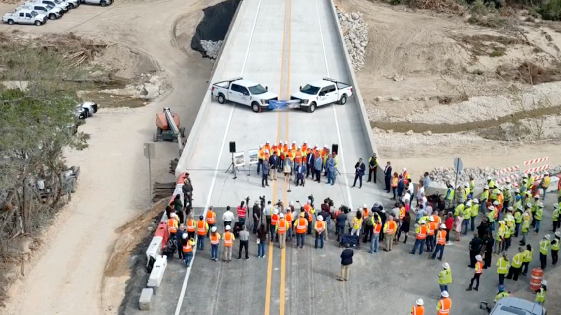Texas governor joins TxDOT officials for Cow Creek Bridge re-opening