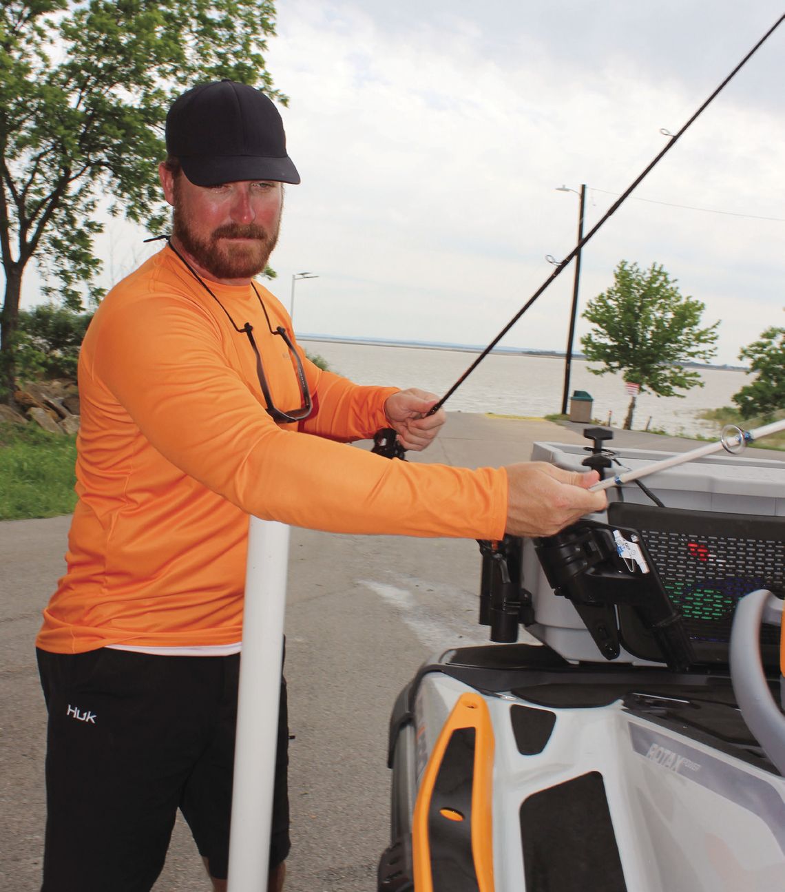 Eric Bullard loaded his equipment May 15 to prepare to head home after spending the day on Lake Buchanan. He welcomed the rise in lake levels but found the water murky and choppy. Connie Swinney/The Highlander